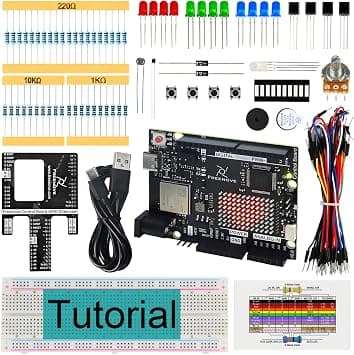 Freenove Basic Starter Kit with Board V5 Rev4 WiFi (Compatible with Arduino IDE), Arm Cortex-M4 Microcontroller, Onboard ESP32-S3, 179-Page Detailed Tutorial, 140 Items, 34 Projects على Amazon.ae - متتبع الأسعار