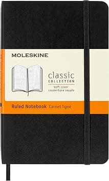Moleskine Classic Notebook, Soft Cover, Pocket (3.5" x 5.5") Ruled/Lined, Black, 192 Pages - متتبع أسعار Amazon.sa