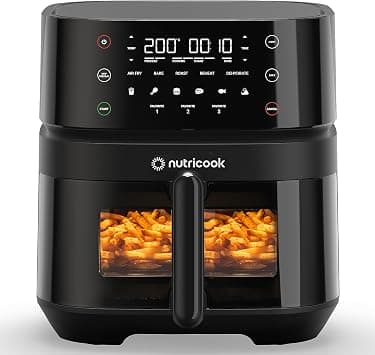 Nutricook Air Fryer 3 Vision with Clear Window and Internal Light by Caliber Brands, 5.7L, Air Fry, Roast, Bake, Dehydrate & Reheat, 6 Presets, AF357V, Black, 1700 Watts, 2 Year Warranty - Amazon.sa Price Tracker