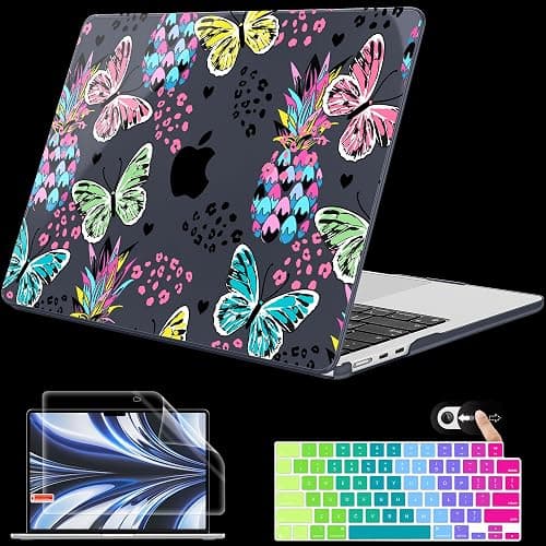 Mektron for 2026 MacBook Air 13-inch M5 Laptop Case A3449 with 13.6-inch Liquid Retina Display Fits 2025 A3240 M4 2024 A3113 M3 2023 A2681 M2 Printed Shell for MacBook Air 13.6", Butterflys Pineapples on Amazon.ae - Price Tracker