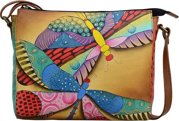 Anna by Anuschka Hand Painted Leather Women's Slim Medium Crossbody on Amazon.ae - Price Tracker