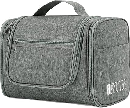 WANDF Large Hanging Toiletry Bag Travel Cosmetic Makeup Organizer Water-Resistant Shower Bathroom Bag for Women and Men (Gray) on Amazon - Best Deal Finder