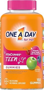 One A Day Teen for Her Multivitamin Gummies, Gummy Multivitamins with Vitamin A, C, D, E and Zinc for Immune Health Support, Physical Energy & more, 150 Count on Amazon.ae - Price Tracker