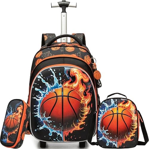 HTgroce Girls Primary School Trolley Backpack – 3 in 1 Set with Bag and Pencil Case – Ergonomic and Primary Backpack with Wheels (1st to 5th Class) – School Trolley على Amazon.ae - متتبع الأسعار