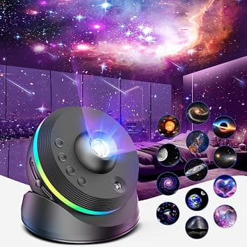 Galaxy Star Projector,Planetarium Projector with Dynamic Meteor,Realistic Sleep Sky Night Light with 360° Rotation, 4K HD Constellation Projection for Kids Adults (Black) على Amazon.ae - متتبع الأسعار