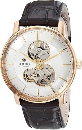 Rado Unisex Coupole Classic Leather Swiss Automatic Watch, Silver (R22895025) on Amazon.ae - Price Tracker