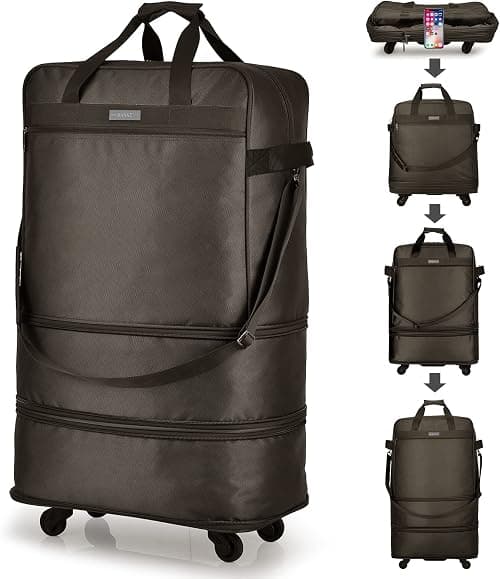 Hanke Suitcases with Wheels Expandable Foldable Luggage Bag Collapsible Rolling Travel Duffel Bag without Telescoping Handle on Amazon.sa - Price Tracker