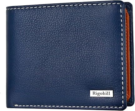 RIGOHILL Madrid Navy/Mud RFID Blocking Leather Wallet for Men | Wallets Men Leather on Amazon.ae - Price Tracker