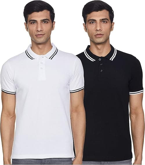 Amazon Brand - Symbol Men's Solid Regular Fit Polo (2 Set) (CT-PO2) on Amazon.ae - Price Tracker