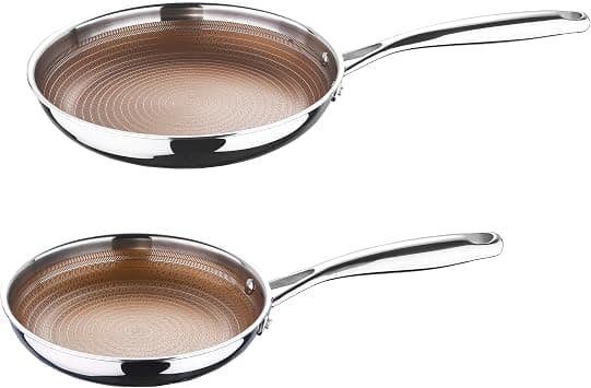 MasterPRO - Giro Collection - 2 Piece Fry Pan Set - Tri Ply Stainless Steel Aluminum Core Cookware with Multi-Layer Nonstick Coating - 8 Inch and 10 Inch Fry Pans - Metal Utensil Safe on Amazon.ae - Price Tracker