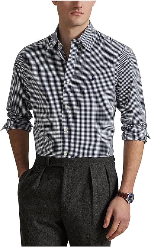 POLO RALPH LAUREN mens Classic Fit Gingham Stretch Poplin Shirt Classic Fit Gingham Stretch Poplin Shirt on Amazon.ae - Price Tracker