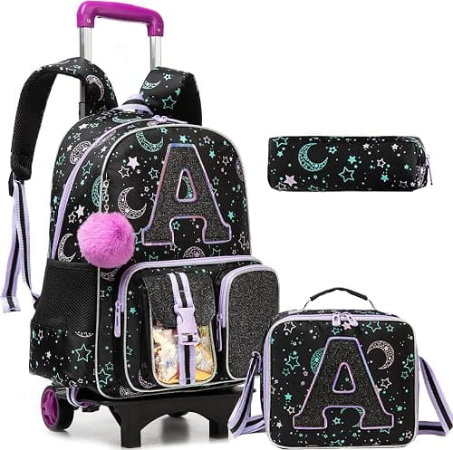 Meetbelify Multi Pocket Rolling Backpack for Girls Backpack with Wheels for Elementary Student on Amazon.ae - Price Tracker