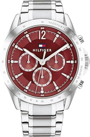 Tommy Hilfiger Women's Red Dial Stainless Steel Watch - 1782559 on Amazon - Best Deal Finder