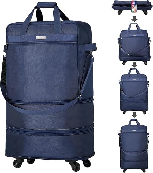 Hanke Suitcases with Wheels Expandable Foldable Luggage Bag Collapsible Rolling Travel Duffel Bag without Telescoping Handle on Amazon.sa - Price Tracker