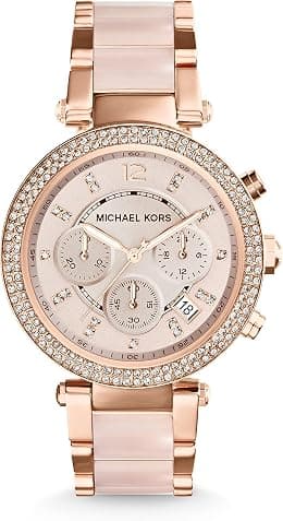 Michael Kors Parker Stainless Steel Watch With Glitz Accents - متتبع أسعار Amazon.sa
