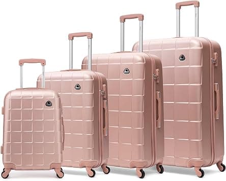 Senator Hard Shell Luggage Set Lightweight 4-Piece ABS Luggage Sets with Spinner Wheels 4 A207 (Set of 4, Rose Gold) on Amazon.ae - Price Tracker
