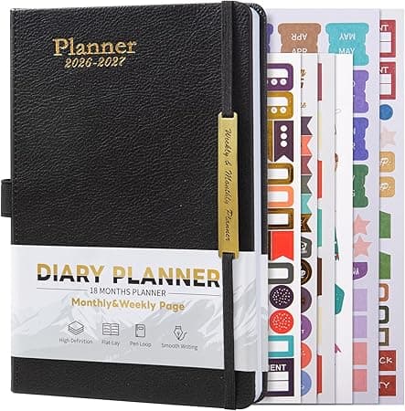 2026-2027 Leather Planner Weekly and Monthly, 18 Months Calendar Book, 2026 Academic Planner From Jan. 2026-June 2027, 2026 Appointment Book, Daily Agenda, Yearly Teachers Planner (5.7 X 8.5" Black) on Amazon.ae - Price Tracker