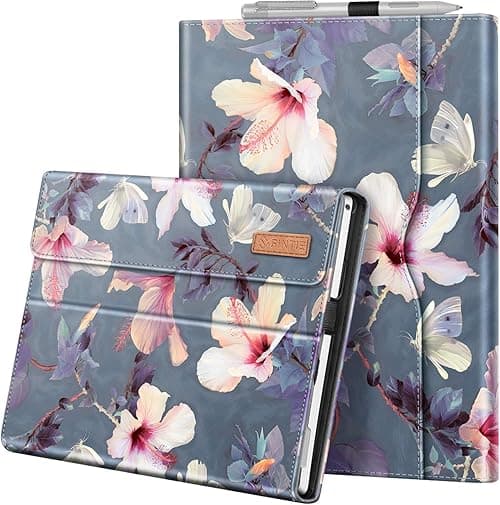 Fintie Case for Microsoft Surface Pro 7 Plus, 7, 6, 5, 4, 3 - 12.3 Inch Portfolio Business Cover With Pocket, Compatible With Type Cover Keyboard (Blooming Hibiscus) on Amazon.ae - Price Tracker