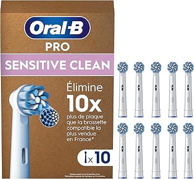 Oral-B Pro Sensitive Clean Electric Toothbrush Head, X-Shaped & Extra Soft Bristles for Gentle Brushing & Plaque Removal, Pack of 10 Toothbrush Heads, Suitable for Mailbox, White on Amazon.ae - Price Tracker