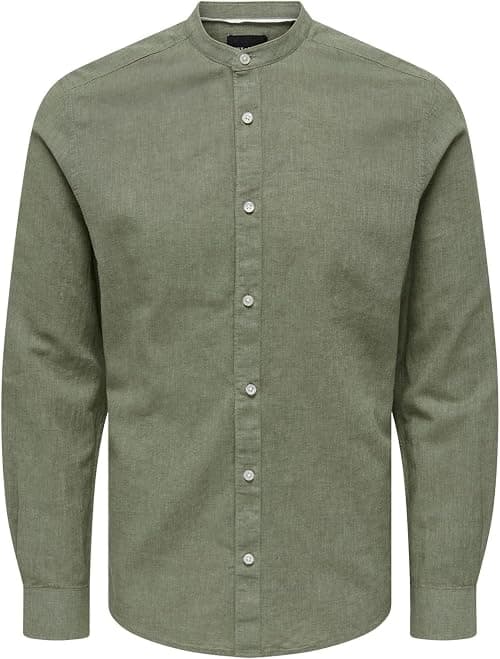 Only & Sons Men's Onscaiden Ls Solid Linen Mao Shirt Noos Shirt on Amazon.sa - Price Tracker