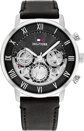 Tommy Hilfiger Legend Men's Black Dial Black Leather Watch - 1710565 on Amazon - Best Deal Finder