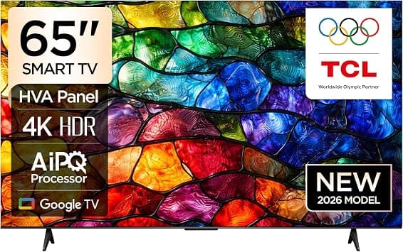 TCL Television 65 Inch P61L 4K HDR Smart TV (2026 Model) 65" Ultra HD Google TV, AiPQ Processor, HDR10+, 72% NTSC Color Gamut, Dolby Audio, Game Master, 16GB ROM + 2GB RAM, Voice Control - UHD 65P61L على Amazon.ae - متتبع الأسعار