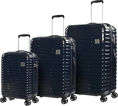 Eminent Wheeled Unisex Hard shell Luggage Macrolon Lightweight 4 Quiet 360° Double spinner Wheel Suitcase with TSA lock KH53-Mirror (Set of 3, D.Azure Blue) on Amazon - Best Deal Finder