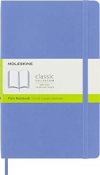 Moleskine Classic Notebook, Soft Cover, Large (5" x 8.25") Plain/Blank, Hydrangea Blue, 192 Pages - متتبع أسعار Amazon.sa