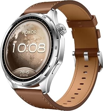 HONOR Watch 6 Smartwatch, 35-Day Battery, Dual-Band GPS, 123 Sports Modes, 3000 Nits AMOLED Display, AI Health Scan, Leather Strap - Twilight Brown on Amazon.ae - Price Tracker