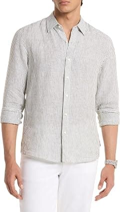 Michael Kors mens Long Sleeve Stripe Linen Long Sleeve Stripe Linen (pack of 1) - Amazon.sa Price Tracker