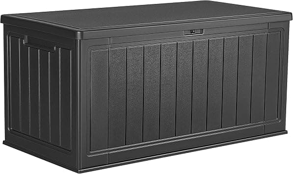 WWI 150 Gallon Large Resin Deck Box Outdoor Garden Storage Box Waterproof Lockable Container Storage Box for Patio Furniture, Outdoor Cushions, Garden Tools (568L) - متتبع أسعار Amazon.sa