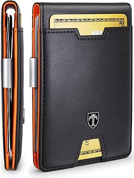 TRAVANDO Slim Wallet with Money Clip RFID Blocking Wallet | Credit Card Holder | Travel Wallet | Minimalist Mini Wallet Bifold for Men with Gift Box (Orange) on Amazon.ae - Price Tracker