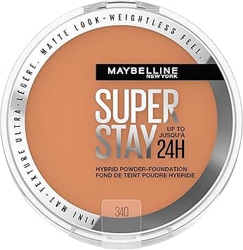 Maybelline New York Super Stay Up to 24HR Hybrid Powder-Foundation, Medium-to-Full Coverage Makeup, Matte Finish, 340, 1 Count, 1.5554 fl oz on Amazon.ae - Price Tracker