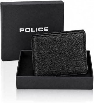 Police Edging Men's Faux Leather Wallet, Black Textured Bifold Wallet with 8 Card Slots and 2 Compartments, Slim Pocket Design, Premium Stylish Gift for Men on Amazon.ae - Price Tracker