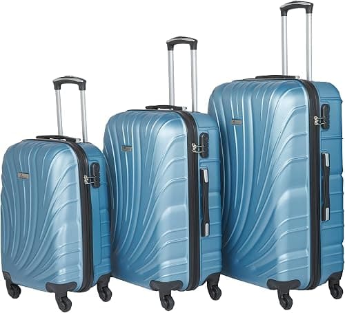 Senator Hard Shell Luggage Sets 3-piece Suitcase Set for Unisex - KH115 | ABS Lightweight Travel suitcase with Wheels 4 (Set of 3, Light Blue) on Amazon - Best Deal Finder