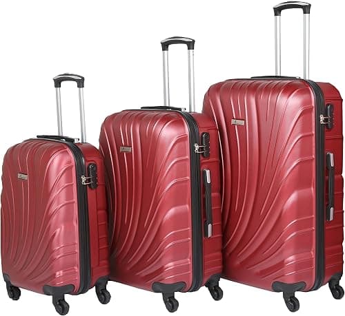 Senator Hard Shell Luggage Sets 3-piece Suitcase Set for Unisex - KH115 | ABS Lightweight Travel suitcase with Wheels 4 (Set of 3, Burgundy) on Amazon - Best Deal Finder