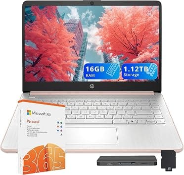 HP Stream 14" HD Laptop, Intel Processor N150, 16GB RAM, 1.12TB Storage(128GB UFS+1TB Docking Station Set), Intel Graphics, Webcam, Wi-Fi 6, 1 Year Office 365, Copilot, Fast Charge, Win 11, Gold on Amazon.sa - Price Tracker