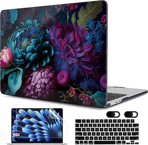 MEEgoodo Case for M5/M4/M3/M2 MacBook Air 13.6 inch Case 2026 2025 2024 2022, Fit Model A3449/A3240/A3113/A2681, Laptop Hard Shell Compatible with MacBook Air 13 inch, Beautiful Fantasy Flower على Amazon.ae - متتبع الأسعار