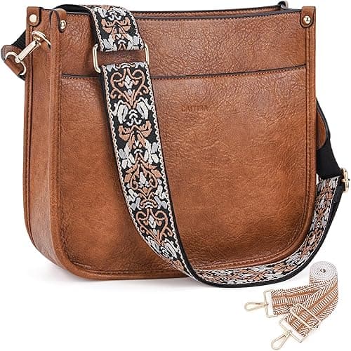 Crossbody Bag Women Vegan Leather Hobo Handbag Trendy Crossbody Shoulder Bag Purses For Women with 2 Adjustable Strap on Amazon.ae - Price Tracker