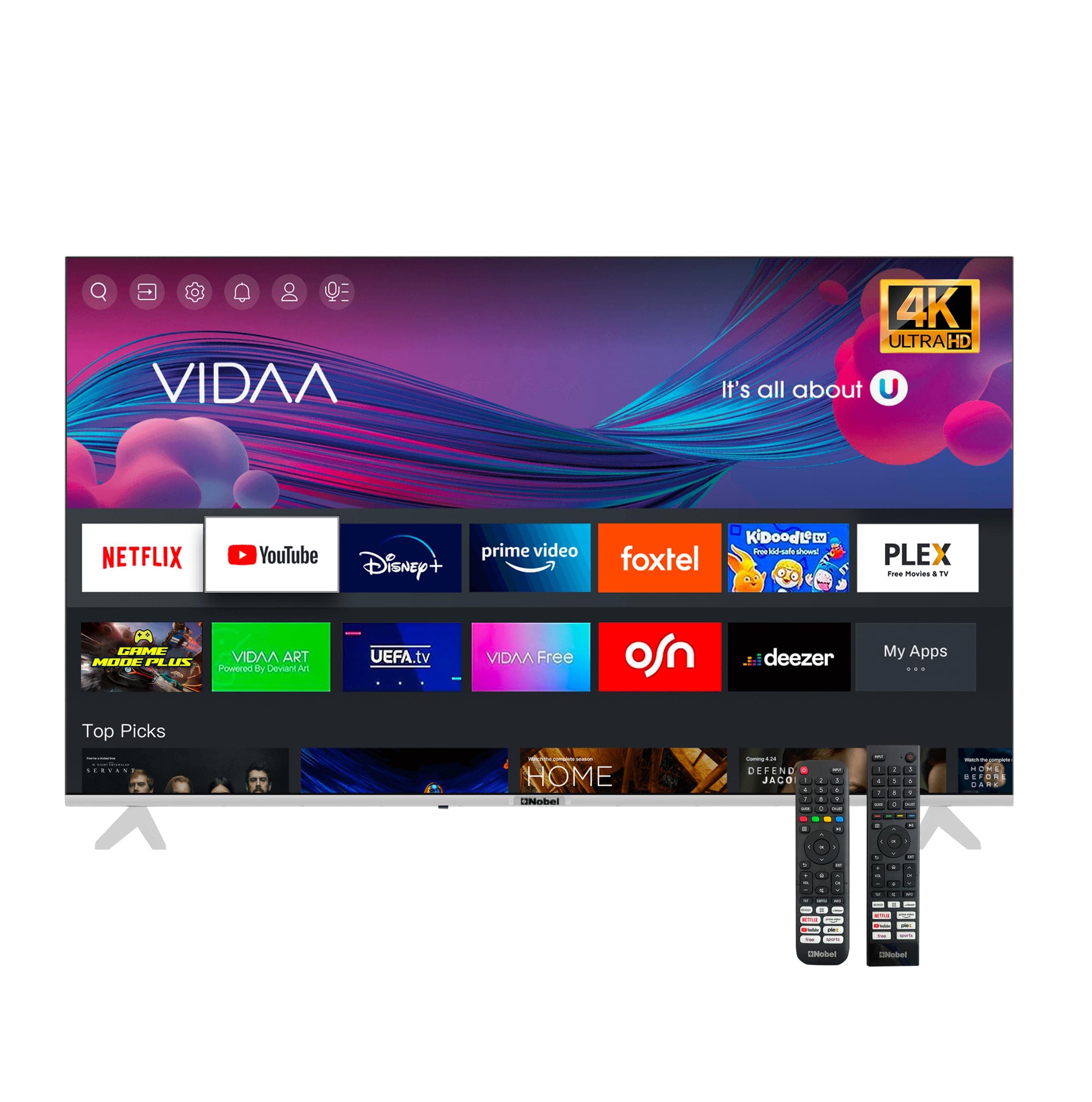 Nobel 70” 4K UHD VIDAA Smart TV | Ultra HD DLED Display | Built-in Netflix, YouTube & Prime Video | Voice Control | Dolby Audio for Cinematic Sound | UHD70VID on Amazon.ae - Price Tracker