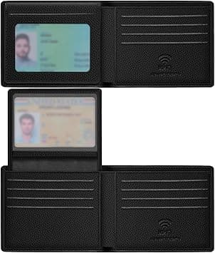 Travelambo 100% Genuine Leather Wallet for Men with Gift Box - Handmade Bifold Stylish - RFID Wallet for Men with 2 ID Windows, Craze Horse Black, 4.5 x 3.5, Simple Large Capacity Casual Classic on Amazon.ae - Price Tracker