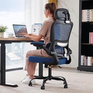 TRALT Office Chair Ergonomic Desk Chair, 330 LBS Home Mesh Office Desk Chairs with Wheels, Comfortable Gaming Chair, High Back Office Chair for Long Hours (Dark Blue) on Amazon.ae - Price Tracker