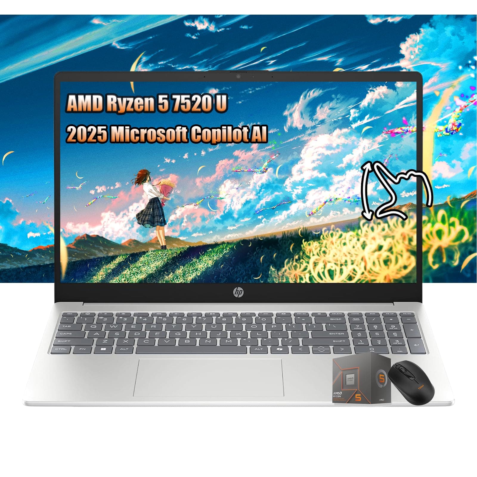 HP Laptop Clearance 2025 | 15.6" HD Touchscreen Laptop | AMD Ryzen 5 7520U Beat Intel Core i7-4930K | 16GB LPDDR5 RAM | 1TB SSD | Windows11 | W/Mouse on Amazon.ae - Price Tracker