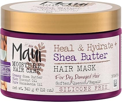 Maui Moisture Heal & Hydrate + Shea Butter Hair Mask, 12 Ounce, Silicone Free With Shea Butter And Coconut Oil, For Softer Feeling Hair With Less Visible Split Ends, Can Be Uses As Leave In Treatment on Amazon.ae - Price Tracker