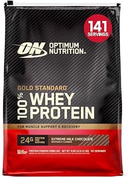Optimum Nutrition (ON) Gold Standard 100% Whey Protein Powder Primary Source Isolate, 24 Grams of Protein for Muscle Support and Recovery - Extreme Milk Chocolate, 10 Lbs, 141 Servings (4.51 KG) on Amazon.sa - Price Tracker