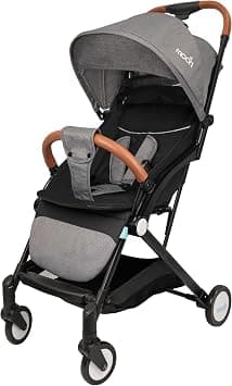 The Moon Brand Ritzi Light Weight Travel Cabin Stroller / Pushchair for Baby/Kids/Toddler from 0 Months+ (Upto 18 kg)-Multi-Postion Reclining Seat- Storage Basket - Shoulder Strap– Black/Grey dots - Amazon.sa Price Tracker
