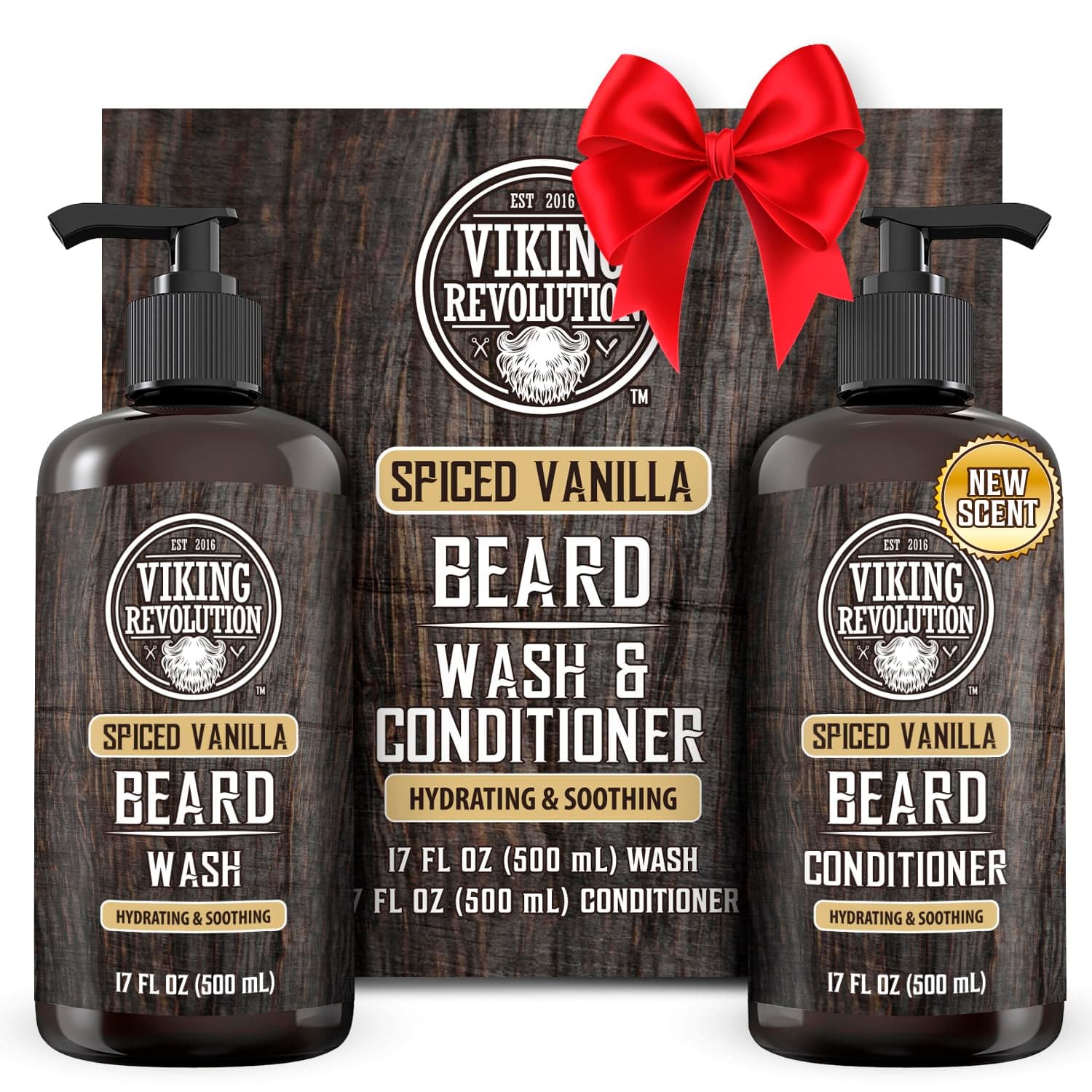 Viking Revolution - Beard Shampoo And Conditioner - Natural Beard Wash & Beard Conditioner With Argan & Jojoba Oils - Softens & Strengthens - Gifts For Men - Spiced Vanilla - 2 x 500 ml on Amazon.ae - Price Tracker