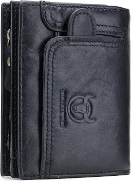 BULLCAPTAIN Men RFID Blocking Bifold Wallet Genuine Leather Card Holder Wallets with 15 Card Slots, 4,56" x 3,74" x 0,82", Retro on Amazon.ae - Price Tracker