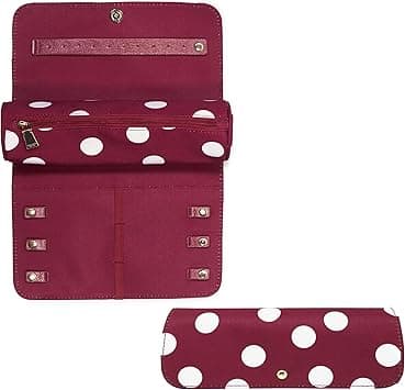 kate spade new york Travel Jewelry Case Organizer, Fabric Jewelry Box for Women, Cute Jewelry Organizer Holds Necklaces, Rings, Bracelets, Small Jewelry Roll (Julie Dot) on Amazon.ae - Price Tracker