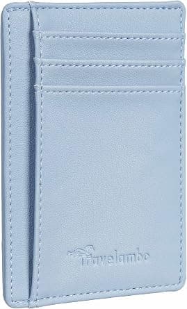 Travelambo Front Pocket Minimalist Leather Slim Wallet RFID Blocking Medium Size on Amazon.ae - Price Tracker